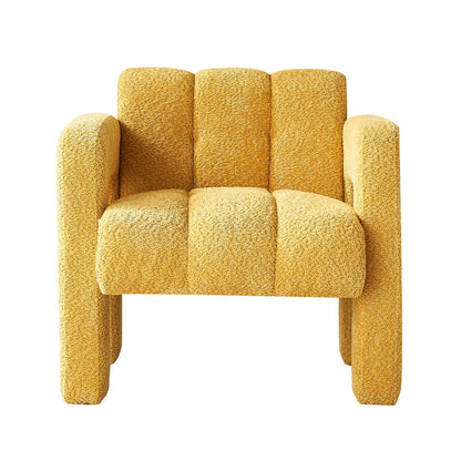 31.10" Wide Boucle Upholstered Accent Chair - Yellow