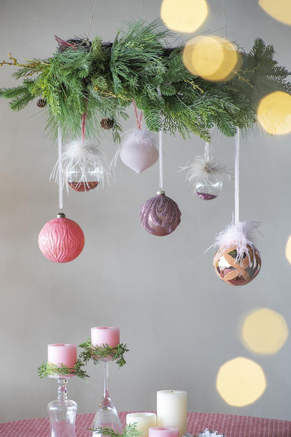 Christmas Ball Ornaments, Glass Decorative Hanging Ball Christmas Tree Ornaments For Holiday Party Decorations (Set of 4) - Red
