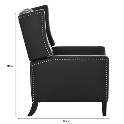 Wide Manual Wing Chair Recliner - Black