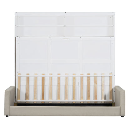 Queen Size Murphy Wall Bed With Sofa - White