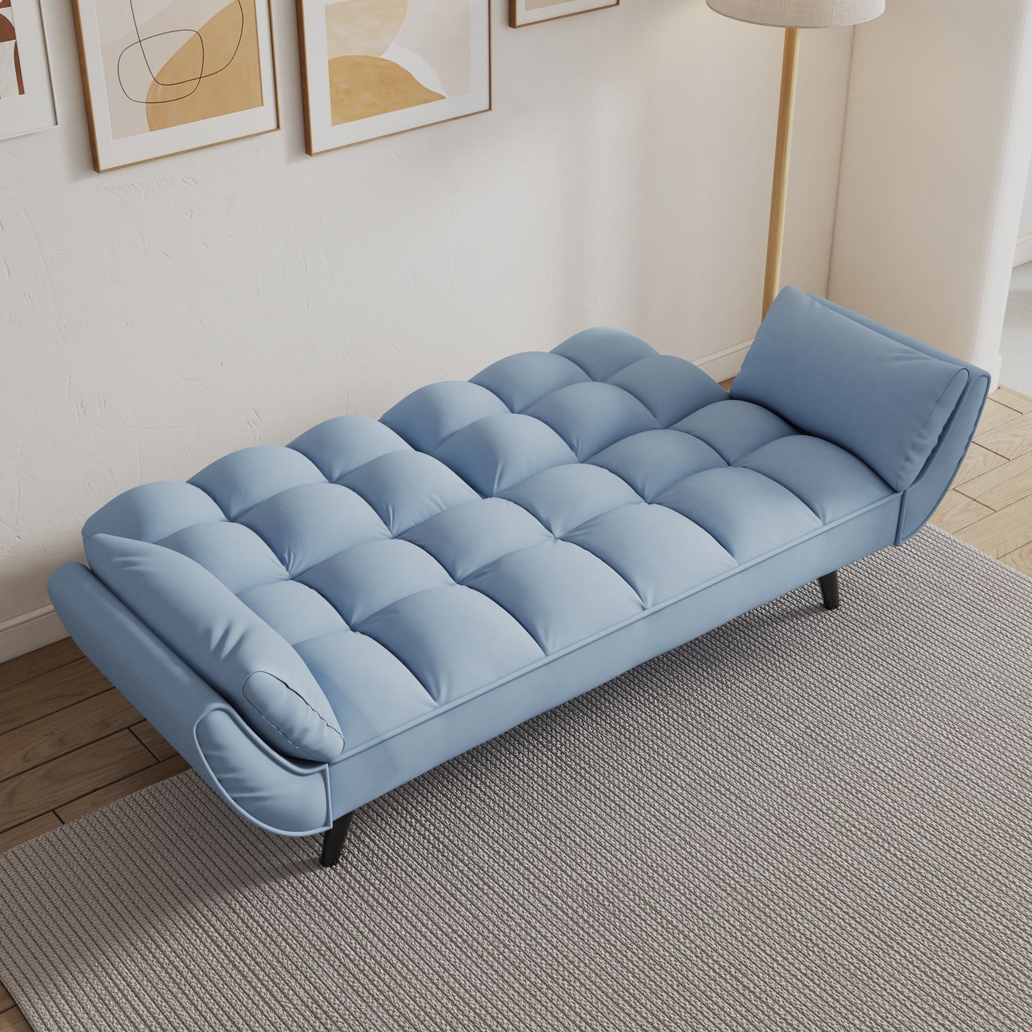 Sofa Soft Two Armrests Throw Pillow Pillow Comfortable Fit Apartment Bedroom Small Space - Antique Navy Blue