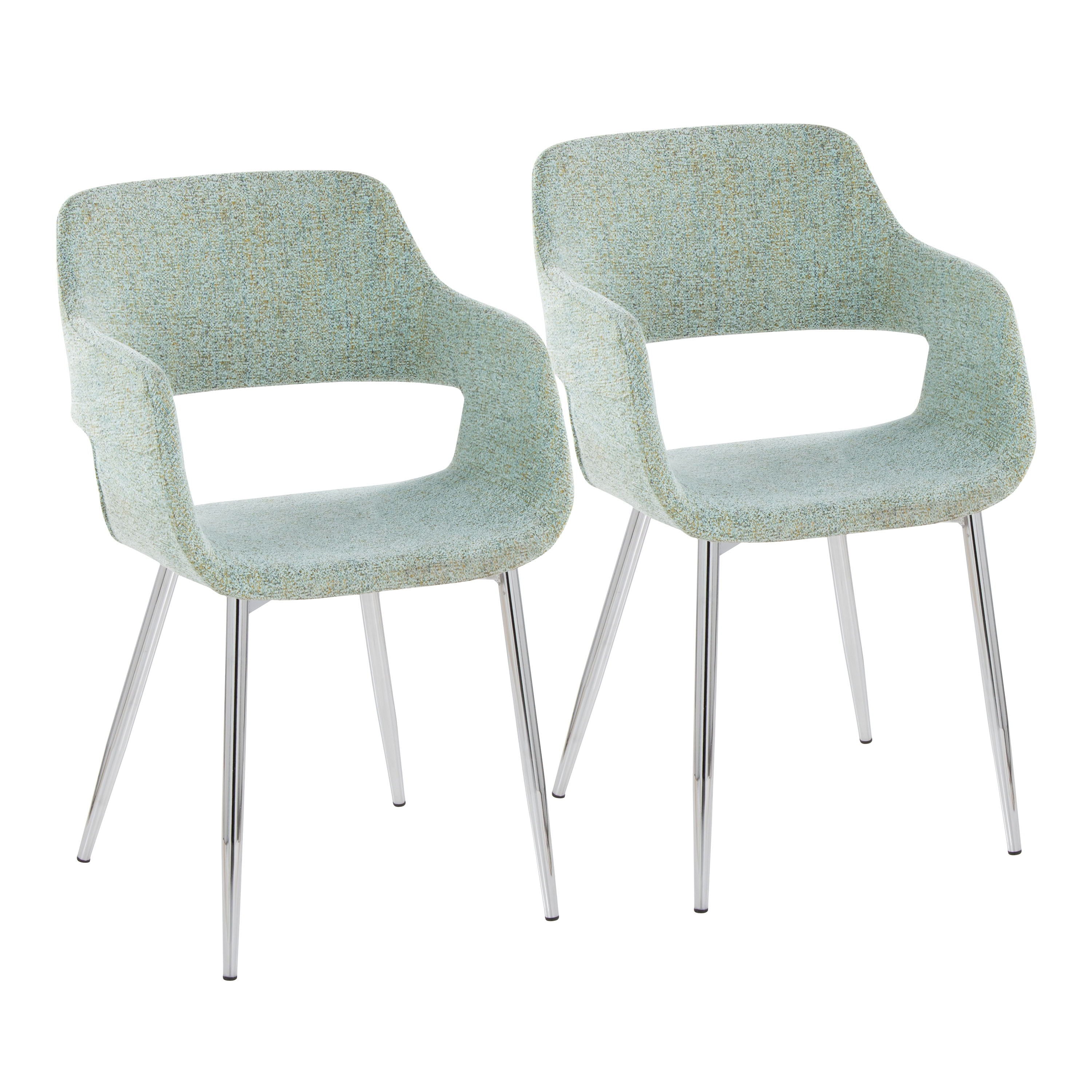 Margarite - Contemporary Dining / Chair (Set of 2) - Chrome / Light Green