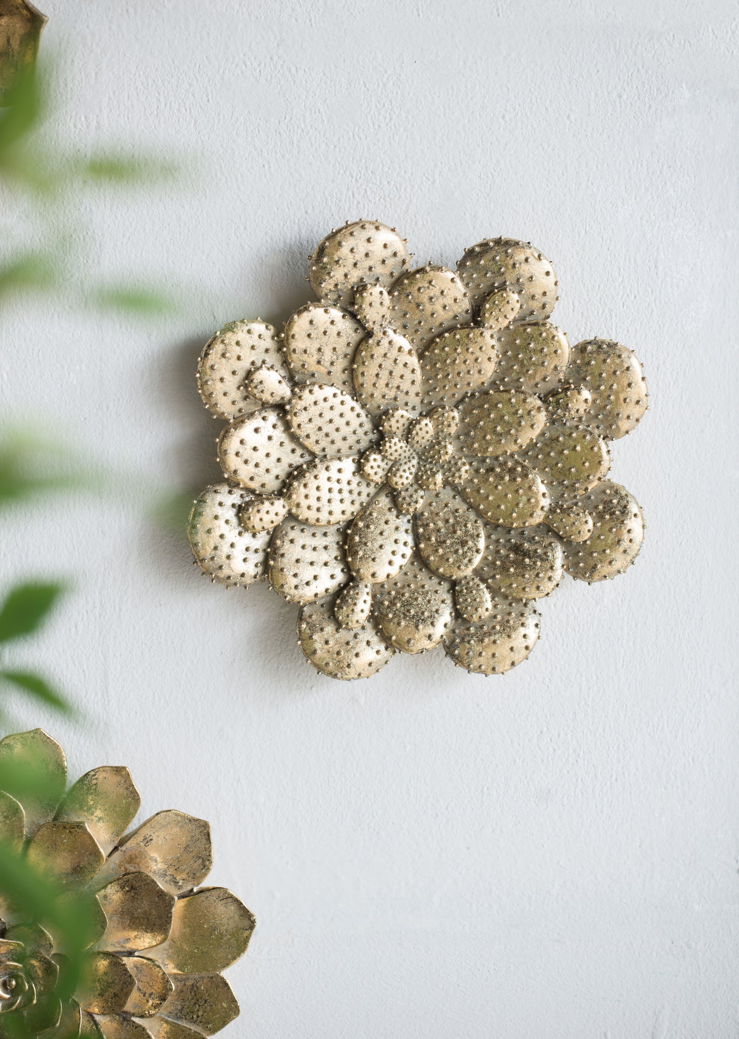 Succulent Wall Plaque Resin (Set of 2) - Gold