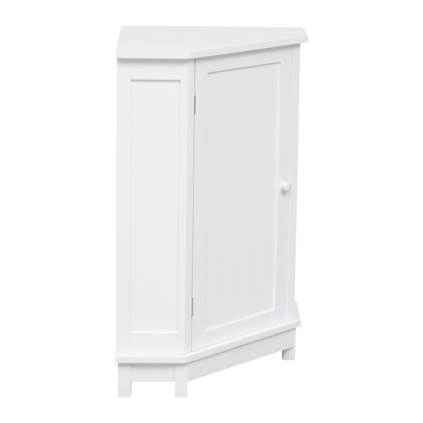 Bathroom Cabinet Triangle Corner Storage Cabinet With Adjustable Shelf Modern Style - White