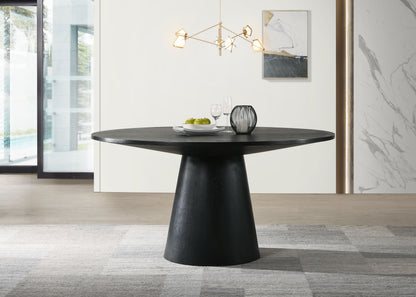 Jasper - Wide Contemporary Round Dining Table - Black