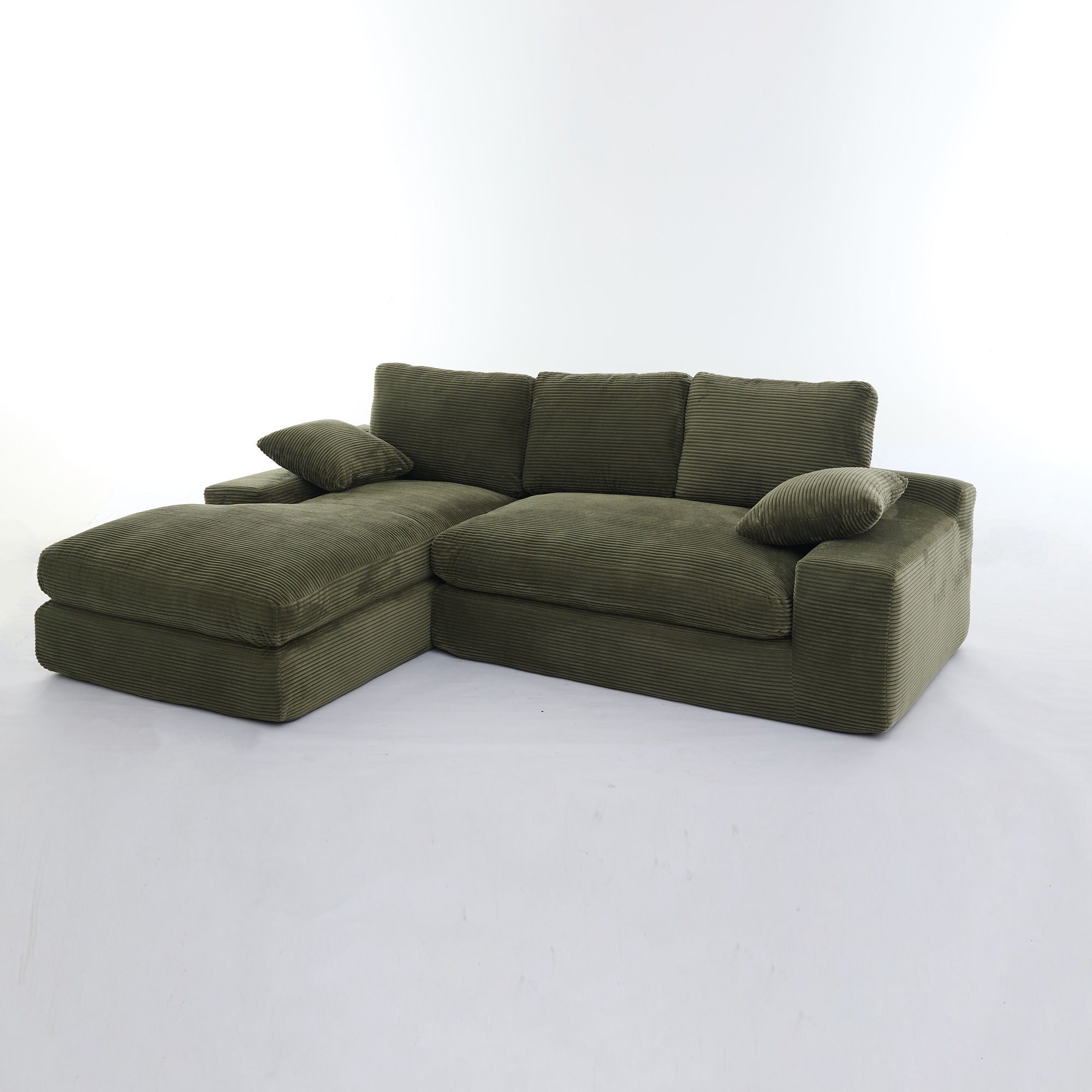 Modern Minimalist Modular Sectional Sofa Set, Upholstered Sleeper Sofa - Army Green
