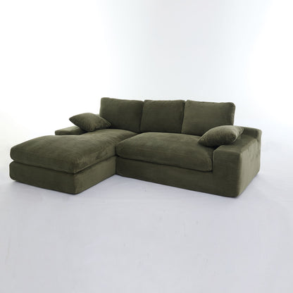 Modern Minimalist Modular Sectional Sofa Set, Upholstered Sleeper Sofa - Army Green