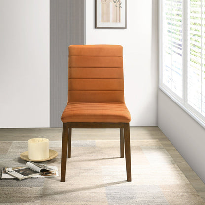 Ines - Dining Chair (Set of 2) - Brown / Burnt Orange