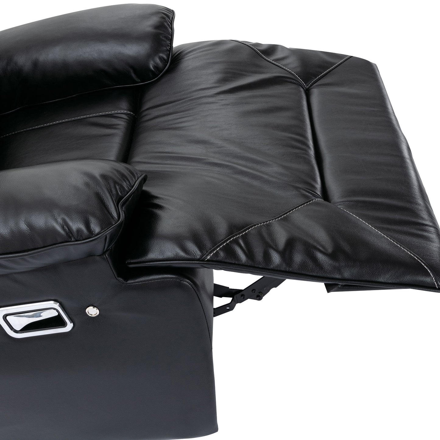 360ÔøΩÔøΩ Swivel And Rocking Home Theater Recliner Manual Recliner Chair With A Led Light Strip For Living Room - Black