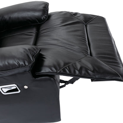 360ÔøΩÔøΩ Swivel And Rocking Home Theater Recliner Manual Recliner Chair With A Led Light Strip For Living Room - Black