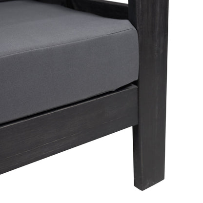 Acacia Wood Loveseat And Coffee Table Set With Cushions - Gray
