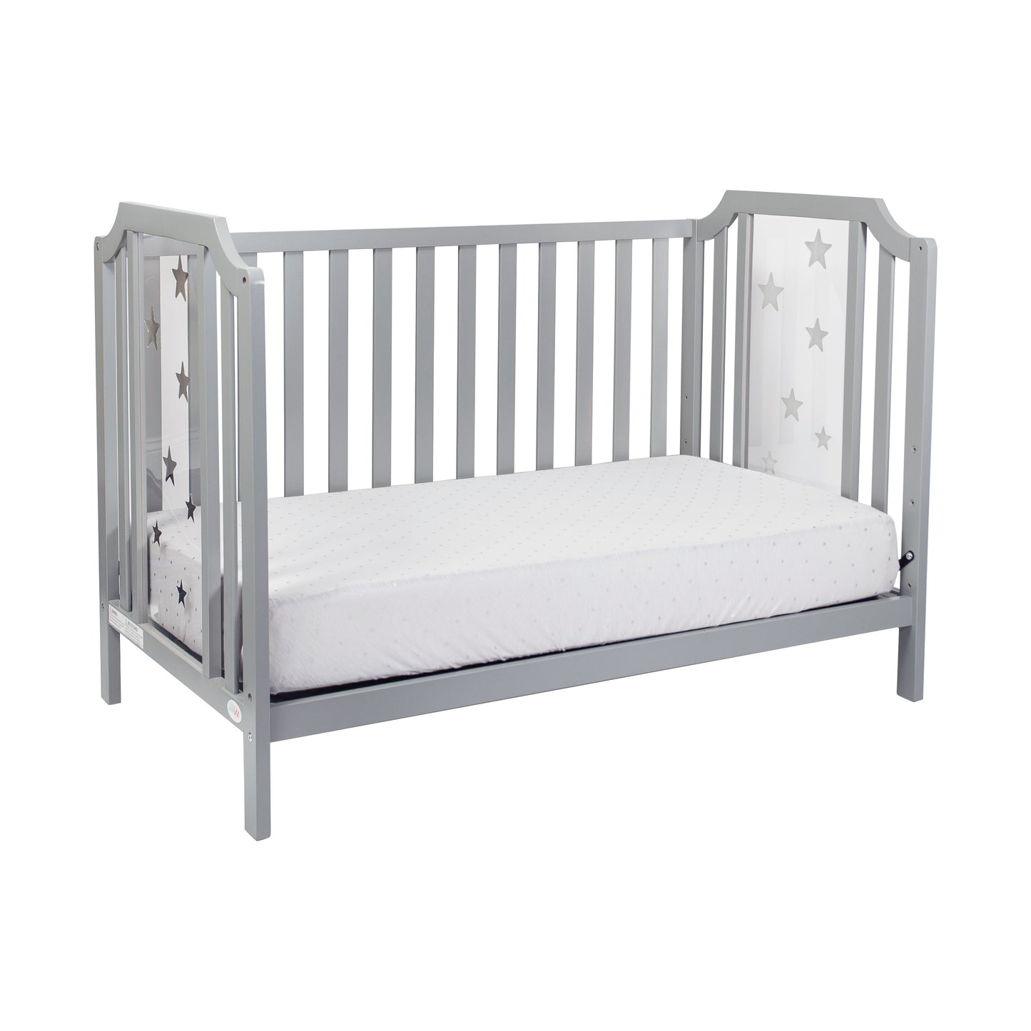 Celeste - 3 In 1 Convertible Island Crib - Light Gray