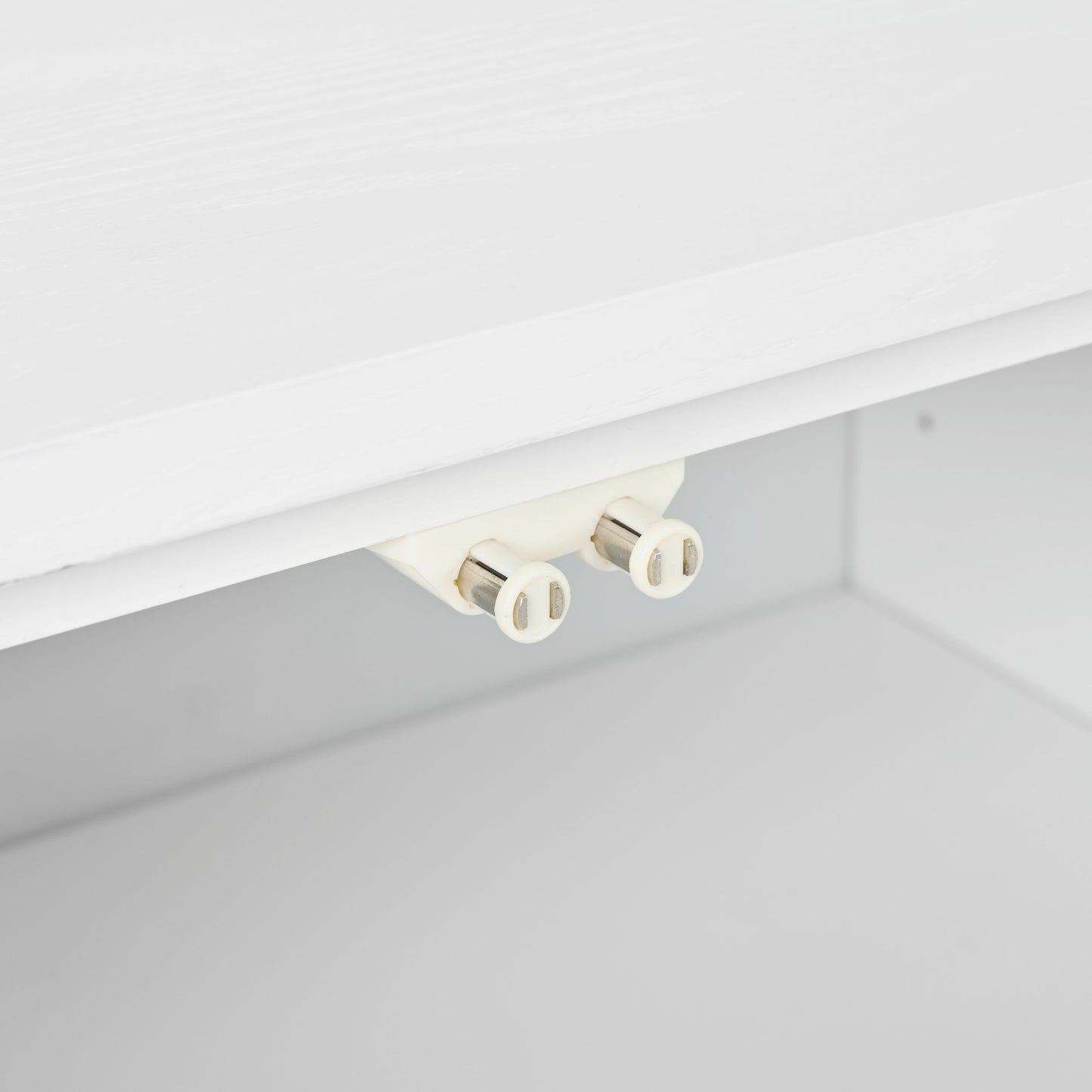 Modern Wood Sideboard Cabinet With Carved Door Panels, Adjustable Shelves, And Sturdy Metal Legs - White