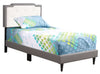 Deb - Twin Bed - Light Gray / White
