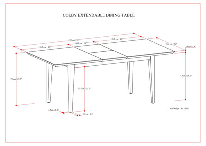 Colby - Extendable Dining Table, Contemporary - Brown