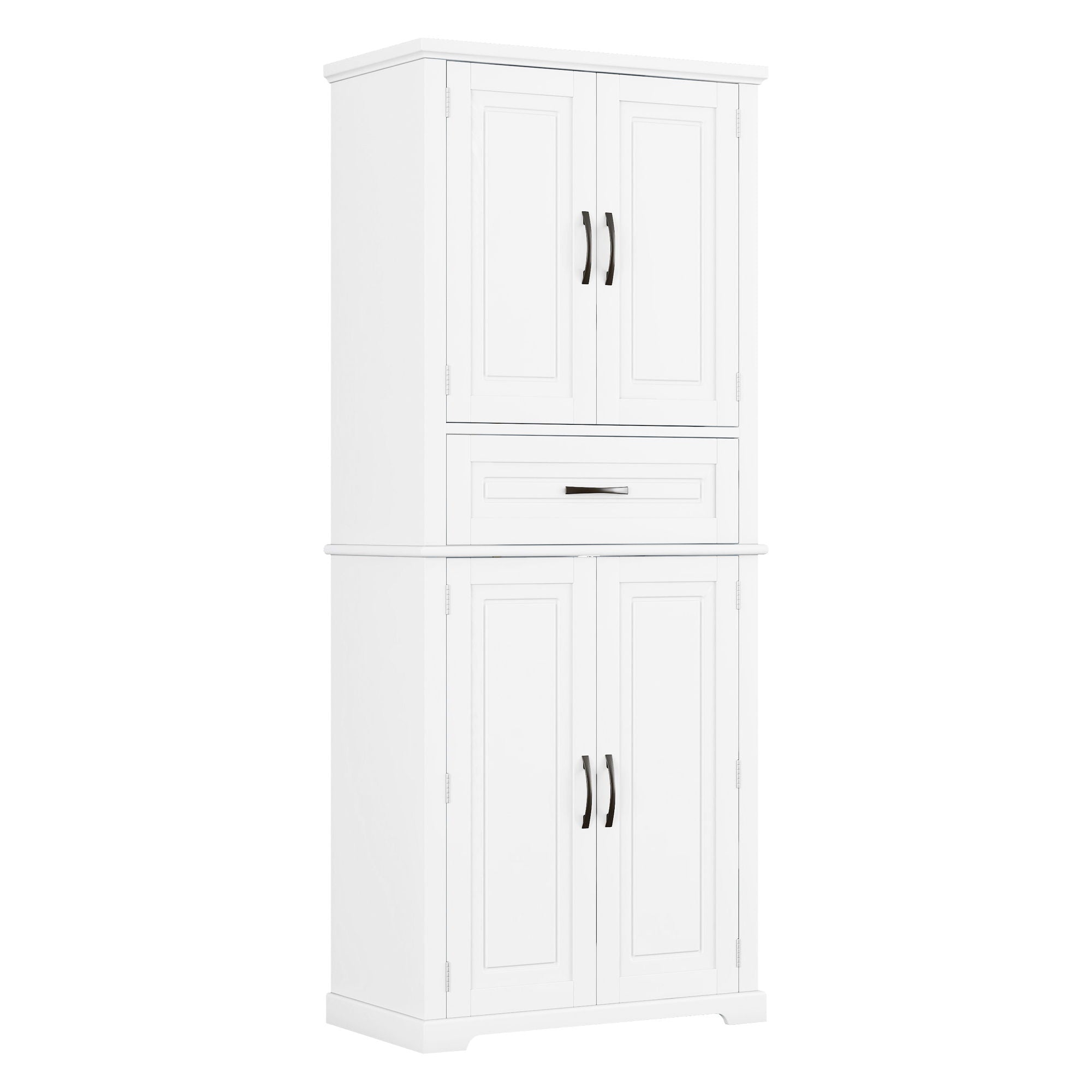 Bathroom Storage Cabinet With Multi Functional Storage Space, Drawer With Slide Rails, Adjustable Shelf - White