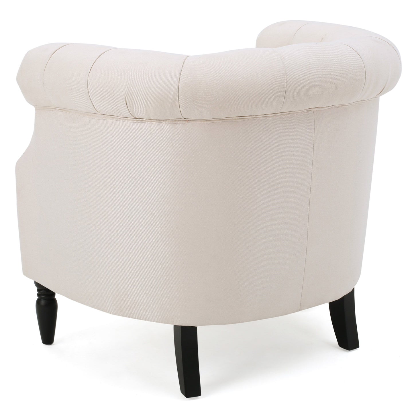 Celestialis - Upholstered Fabric Club Chair With Tub Design And Rolled Recessed Armrests - Beige