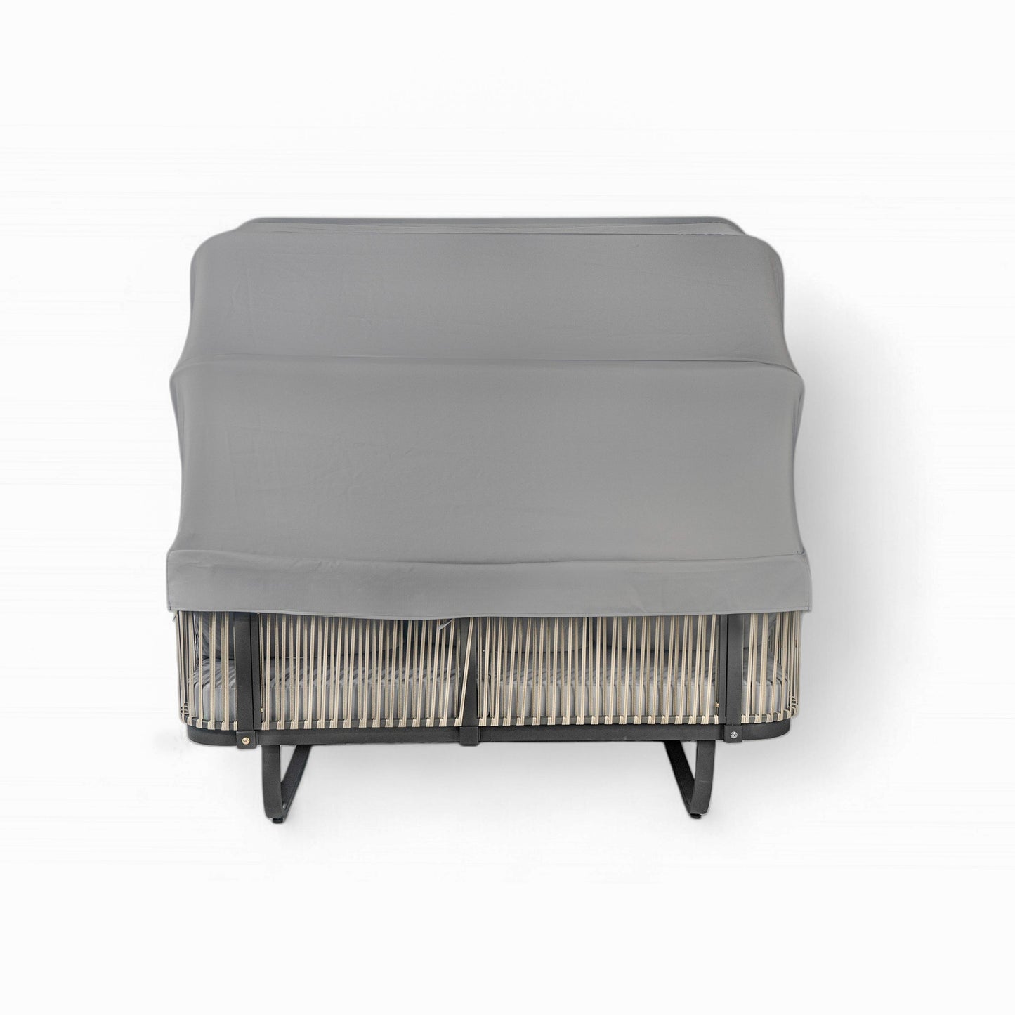 Outdoor Patio Daybed Rattan Daybed Outdoor Sunbed With Detachable Pillows For Patio, Backyard, Pool - Gray