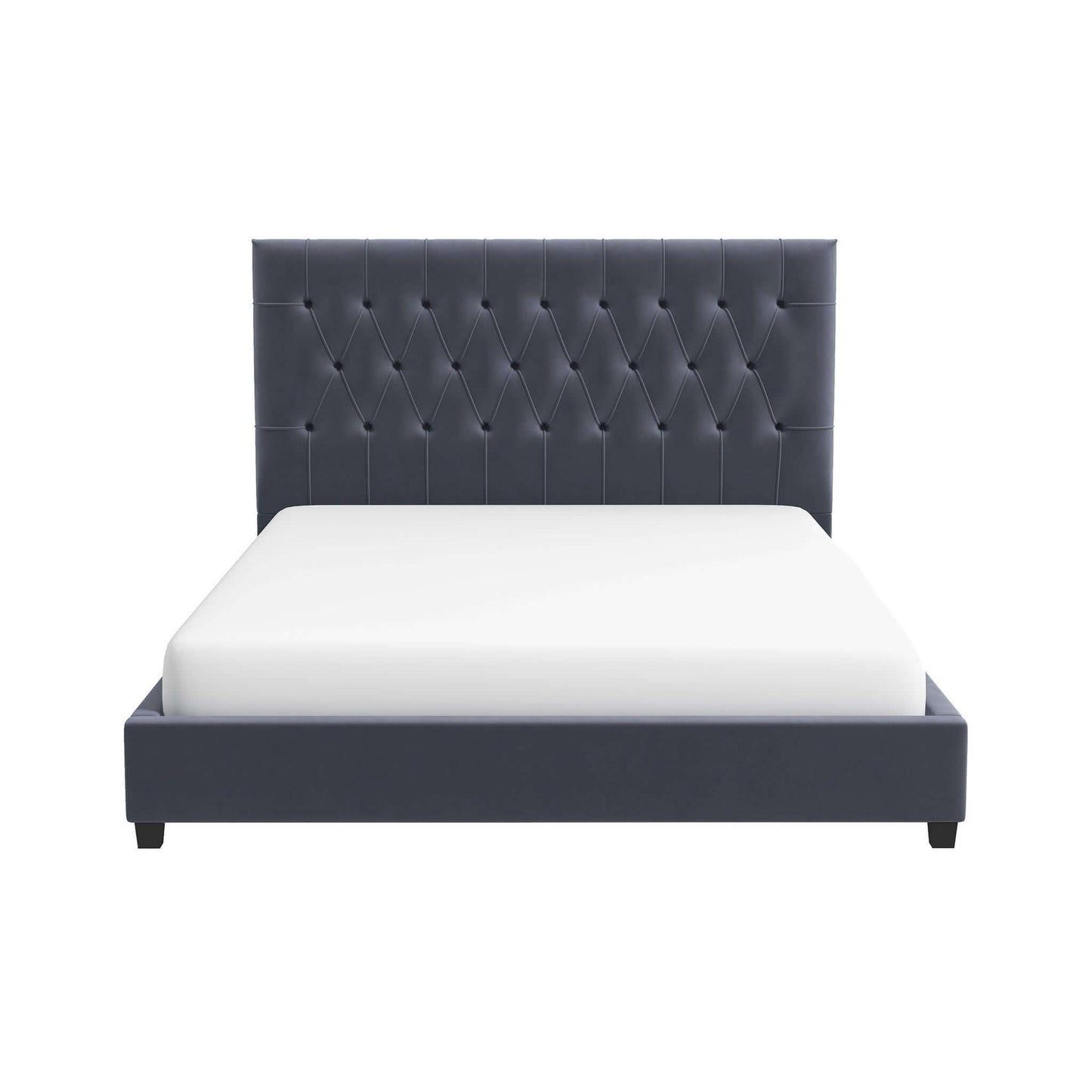 Donald - Queen Mid Century Modern Platform Bed - Gray