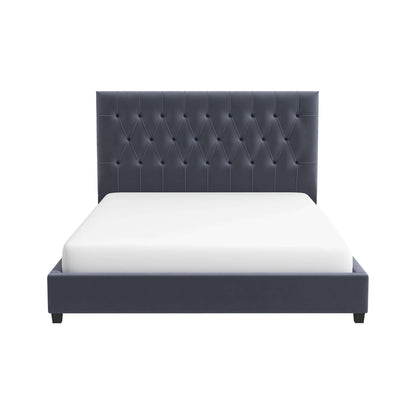 Donald - Queen Mid Century Modern Platform Bed - Gray