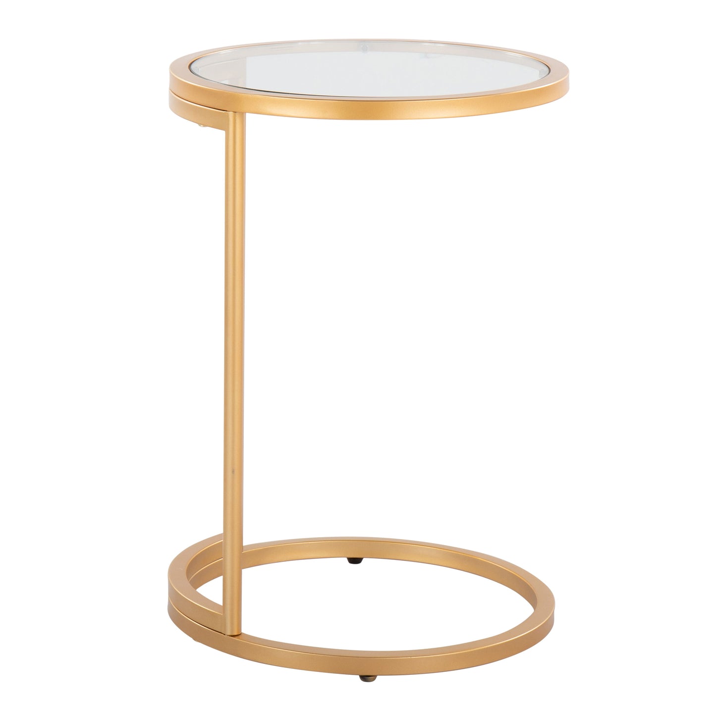 Zenn - Round End Table - Gold / Clear