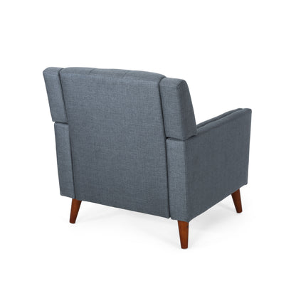 Luminaesque - Fabric Upholstered Armchair With Tufted Back - Dark Gray