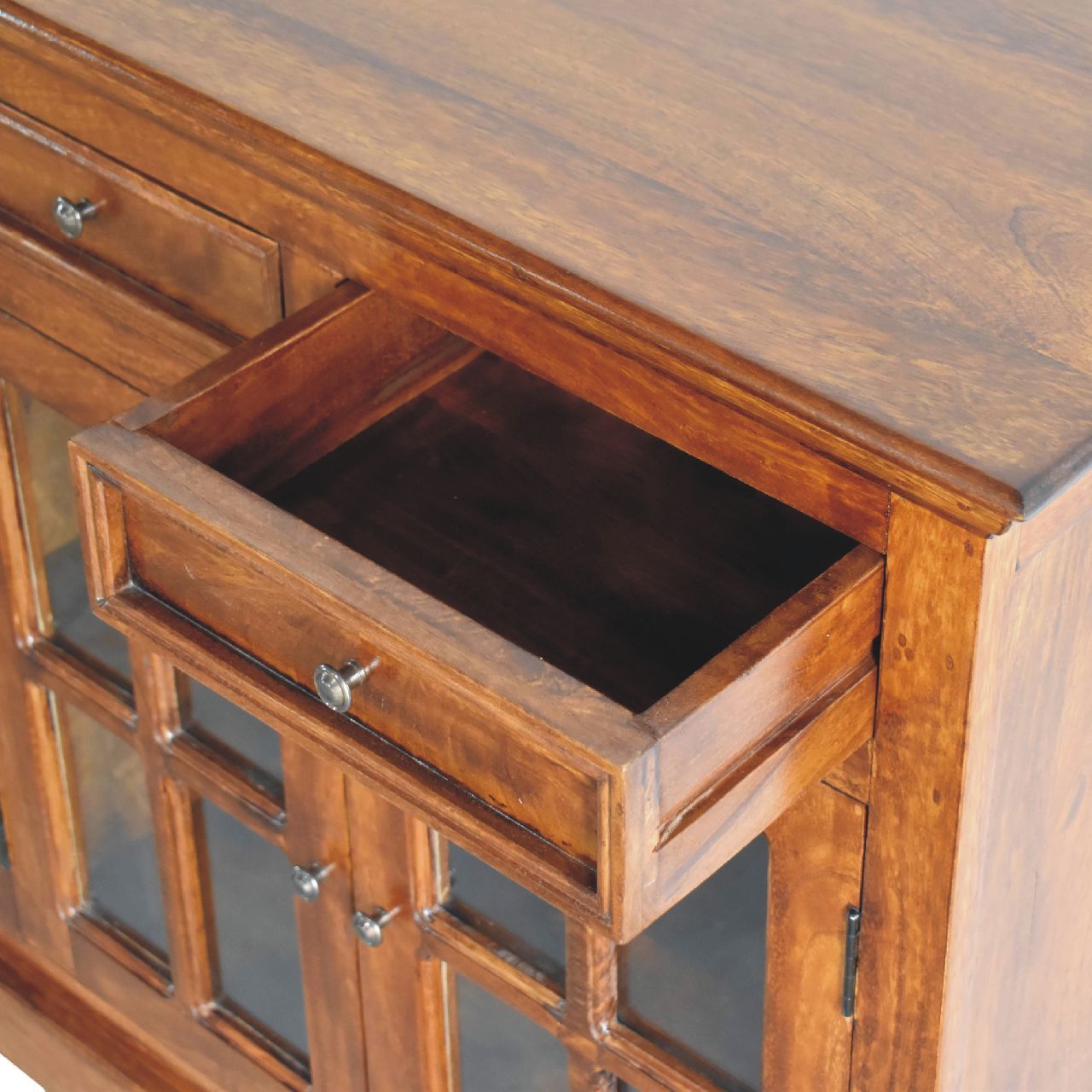 Large Glazed Sideboard - Chestnut
