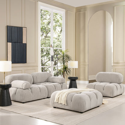 Marcel - Bubble Modular Modern Cocktail Ottoman - Pebble Gray