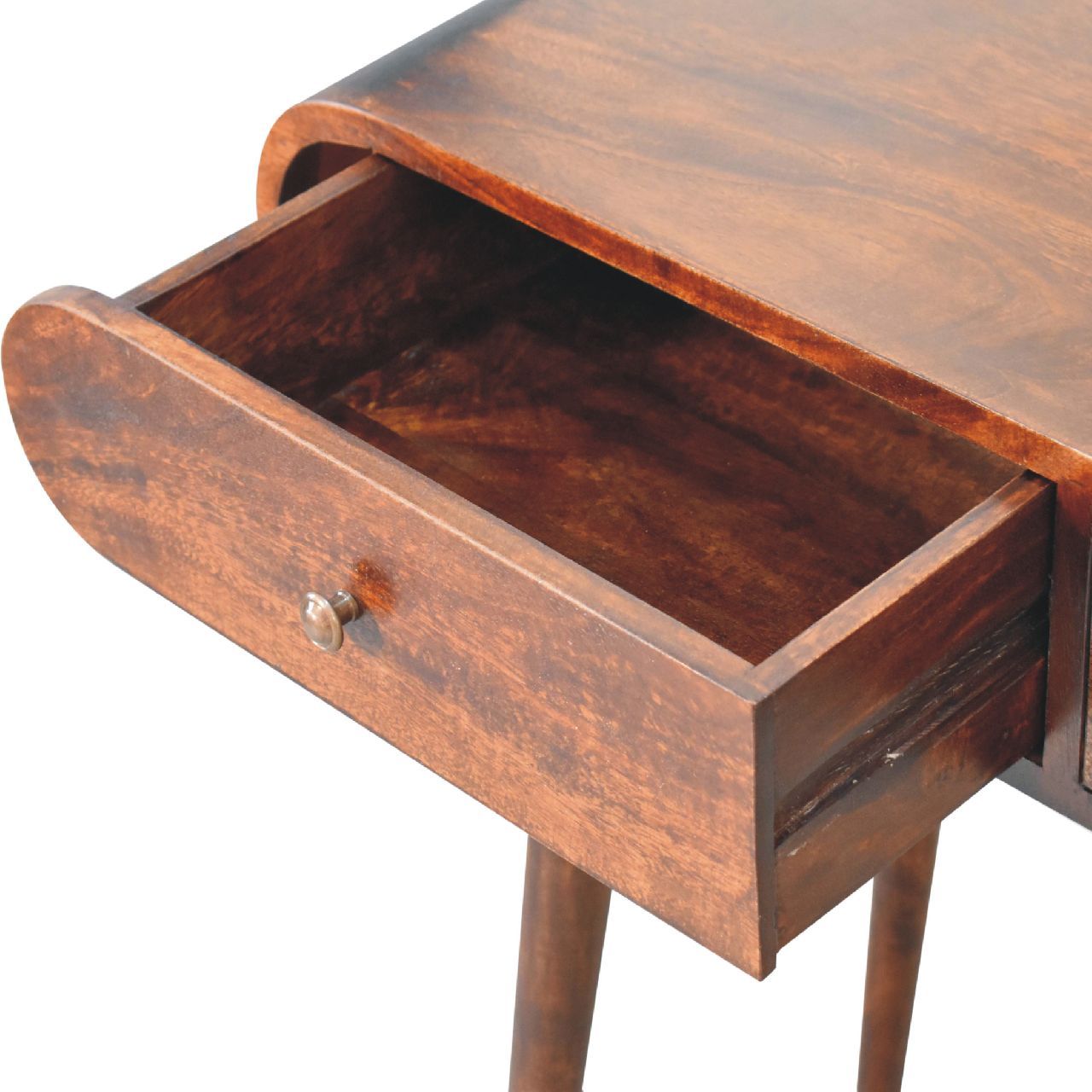 Curved Edge Console Table - Walnut