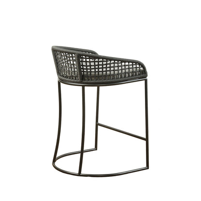 Coastal Design Woven Counter Stool - Dark Gray
