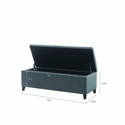 Tufted Top Soft Close Storage Bench - Blue