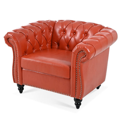 1 Seater Sofa For Living Room - Orange