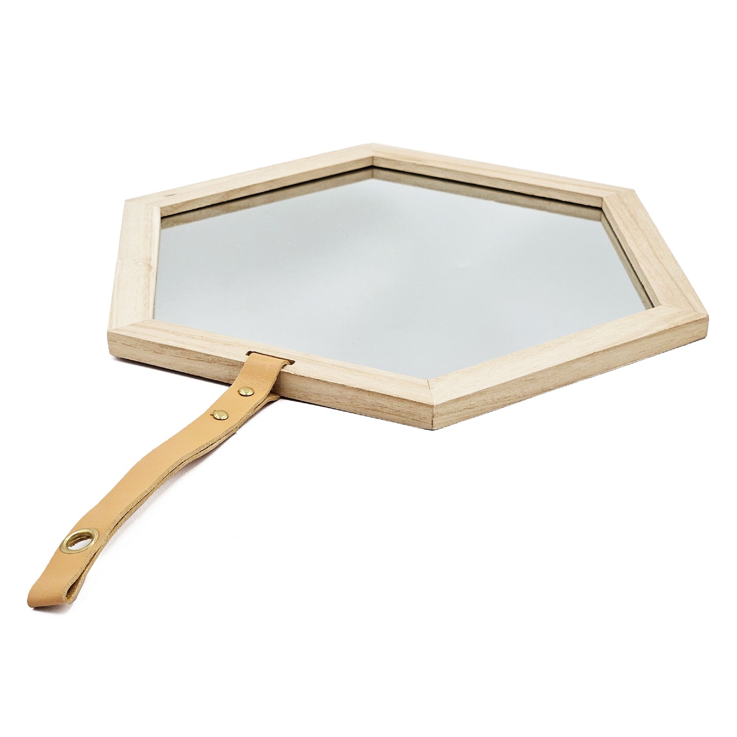 Harlan - Hexagon Mirror - Beige Brown
