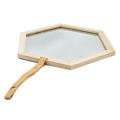 Harlan - Hexagon Mirror - Beige Brown