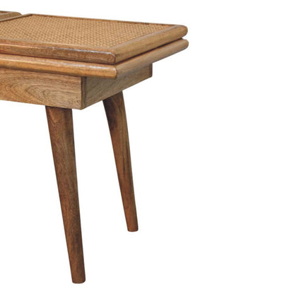 Larissa - Triple Accent Cane Bench - Beige