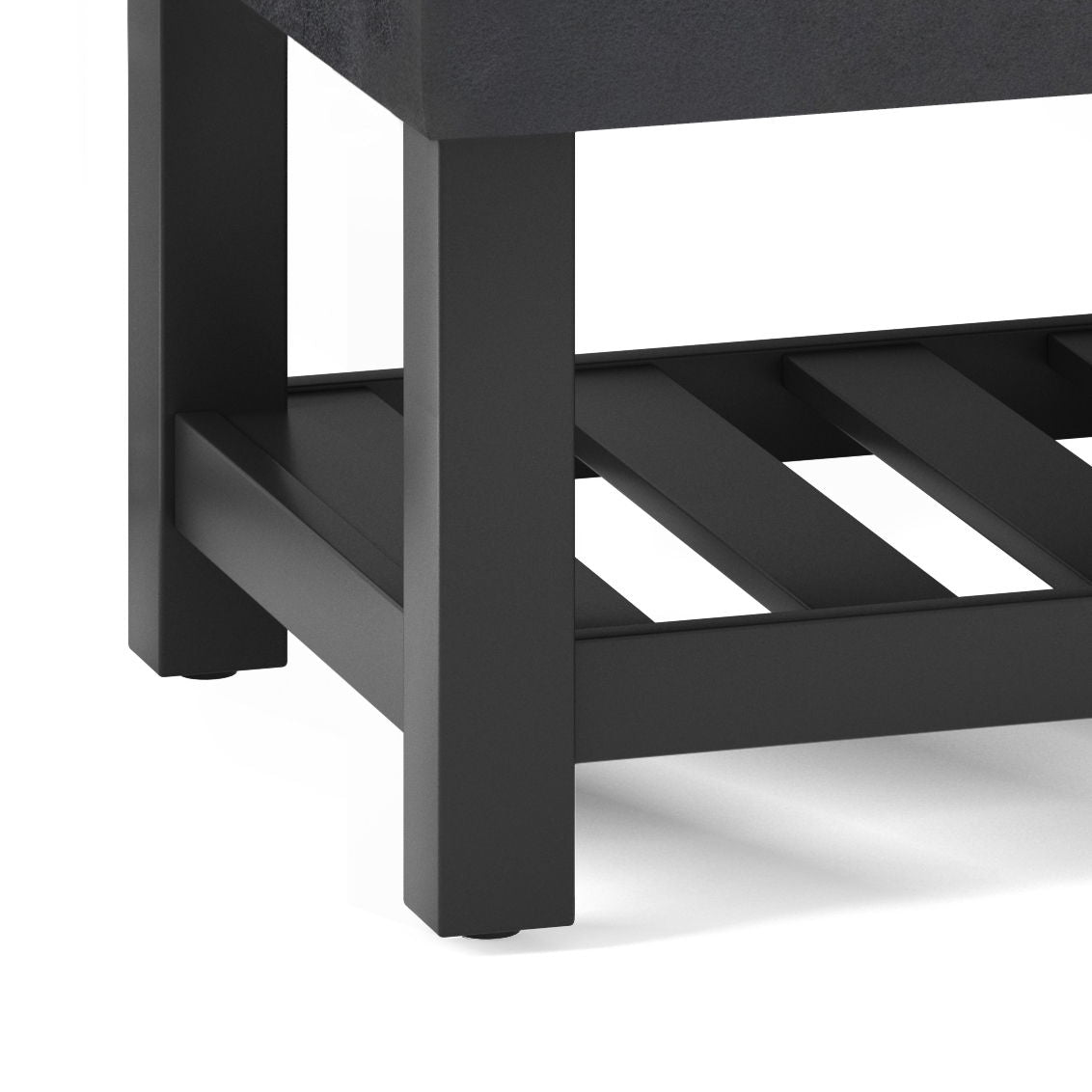 Cosmopolitan - Storage Ottoman Bench With Open Bottom - Distressed Black