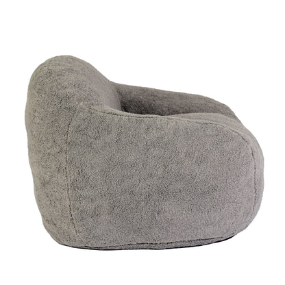 Giant Bean Bag Chair For Adults, Spacious Memory Foam Bean Bag Sofa With Armrests Teddy Fabric, Comfy Seating For Living Room Or Bedroom - Light Gray