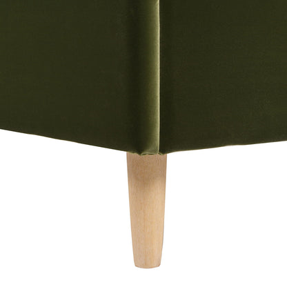 Stockholm - Queen Modern Wavy Headboard Platform Bed - Olive Green