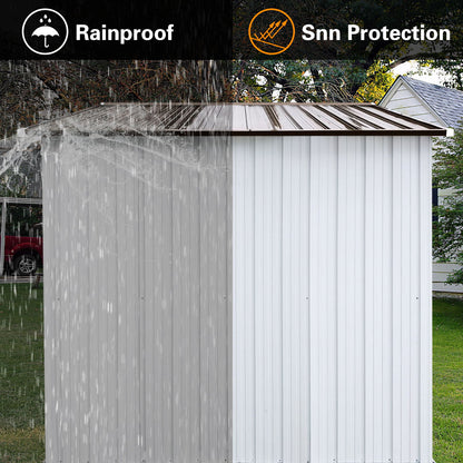 6Ftx8Ft Garden Sheds Outdoor Storage Sheds - White / Coffee