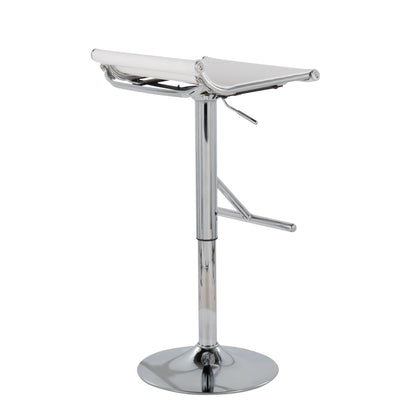 Mirage Ale - Contemporary Adjustable Bar Stool - Chrome / White Mesh