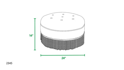 Yolanda - Round Upholstered Accent Ottoman - Lavender