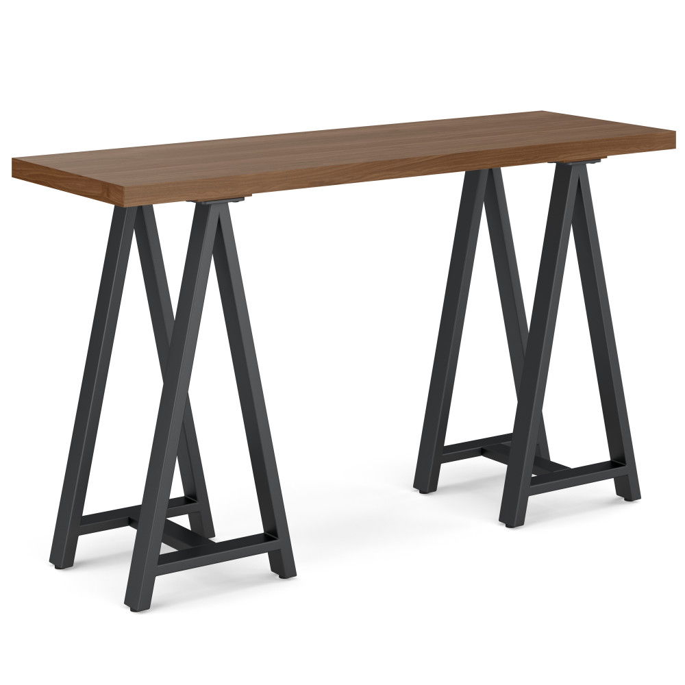 Sawhorse - Solid Walnut Veneer And Metal Console Sofa Table - Walnut