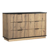 Modern 6 Drawer Cabinet With Metal Rounded Corners And Exquisite Handles Multi Functional Storage - Natural Wood