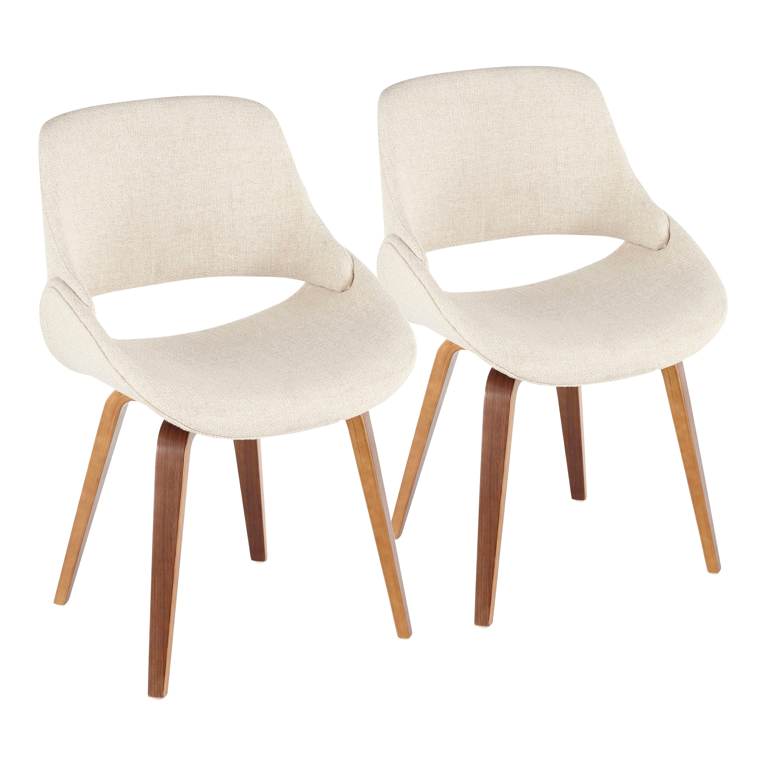Fabrico - Mid-Century Modern Dining / Chair (Set of 2) - Walnut / Cream