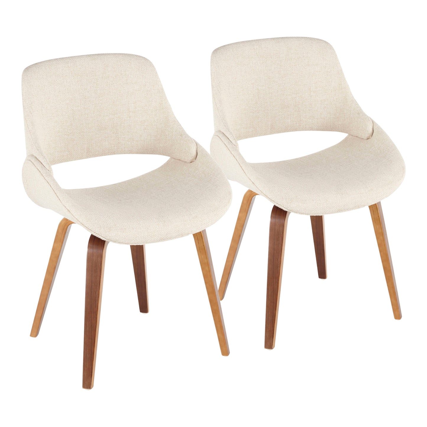 Fabrico - Mid-Century Modern Dining / Chair (Set of 2) - Walnut / Cream