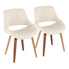 Fabrico - Mid-Century Modern Dining / Chair (Set of 2) - Walnut / Cream