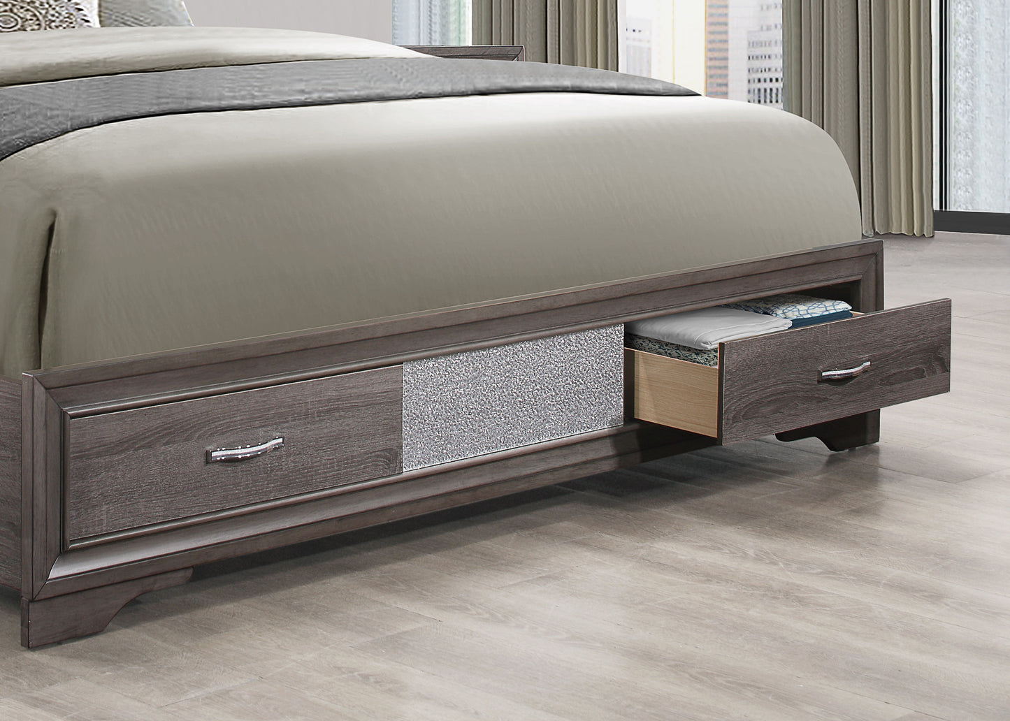 Ryder - Queen Bed Sparkle- Gray