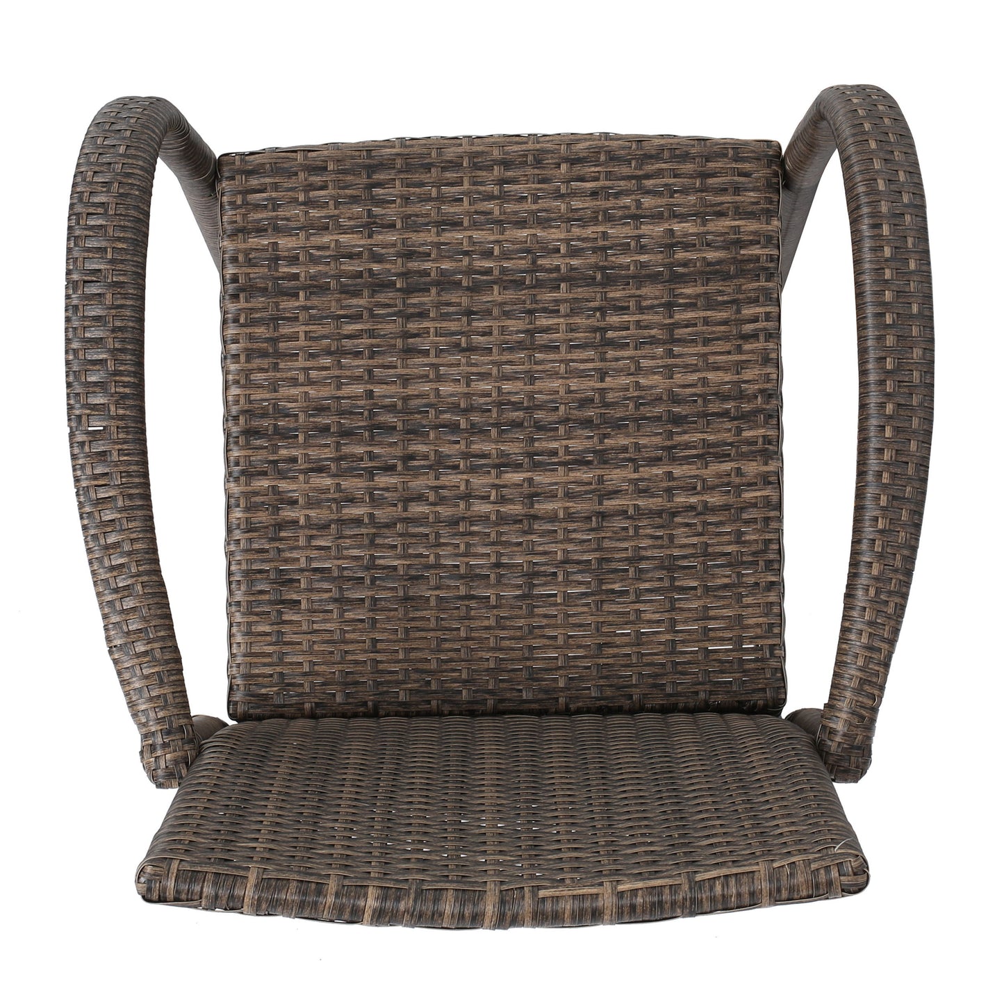 Outdoor Wicker Barstool With Faux Rattan And Iron Frame - Mix Mocha