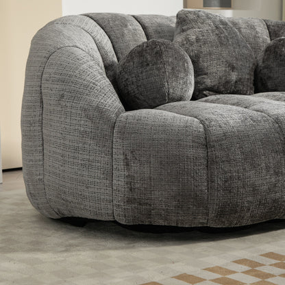 Durable Comfort High Back Bean Bag Sofa Lounger For Adults And Kids - Gray