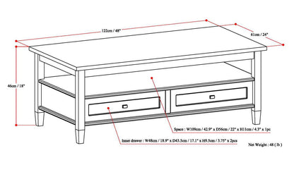 Warm Shaker - Coffee Table - Tobacco Brown